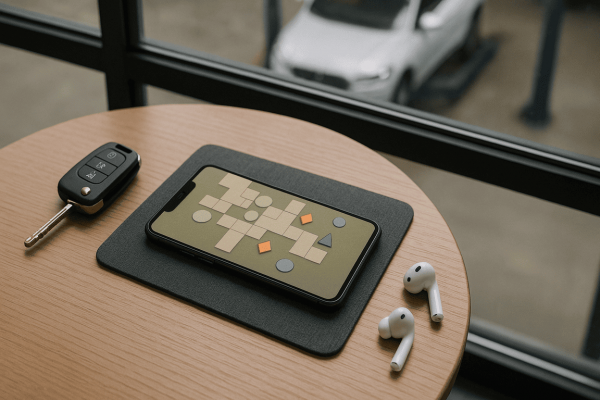 Короткая партия стратегии на телефоне в автосервисе